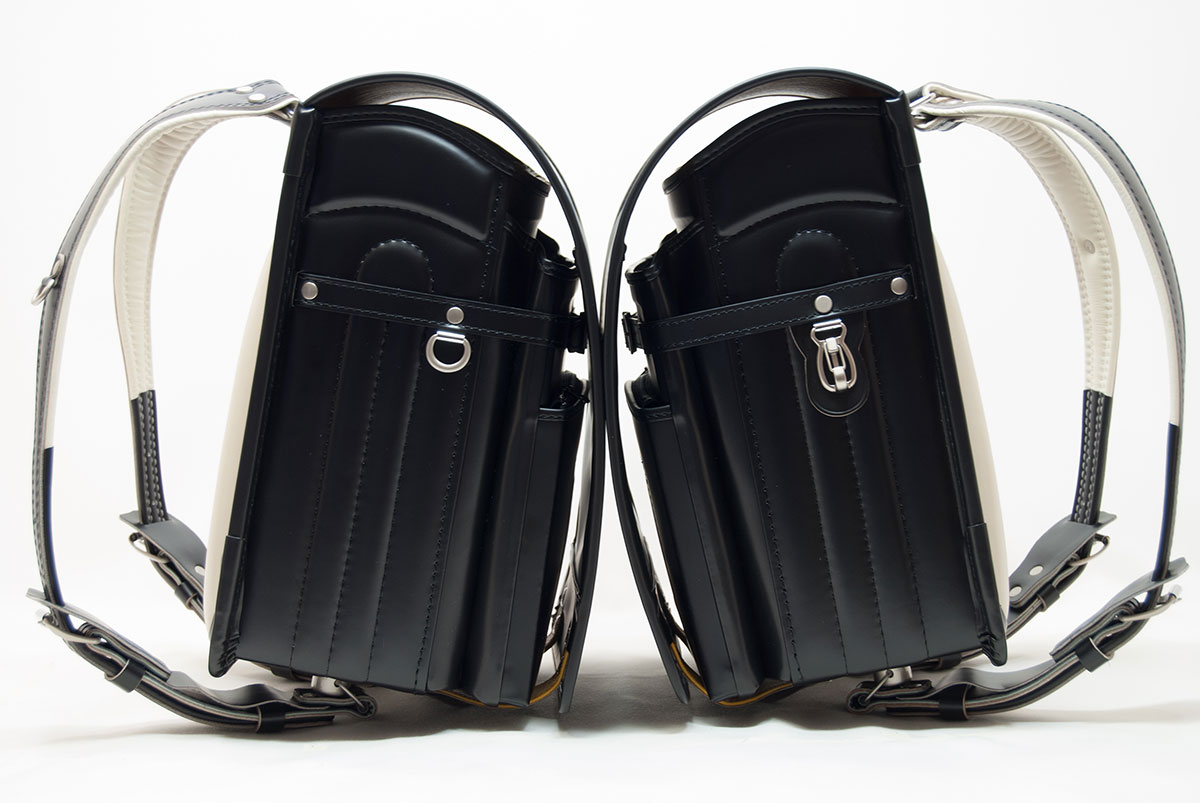 【本革製ランドセル】NO.6000L(ツヤなし黒)側面Dカンとナスカン