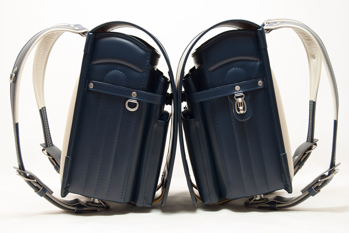 【本革製ランドセル】NO.6000L(ツヤなし紺)側面Dカンとナスカン